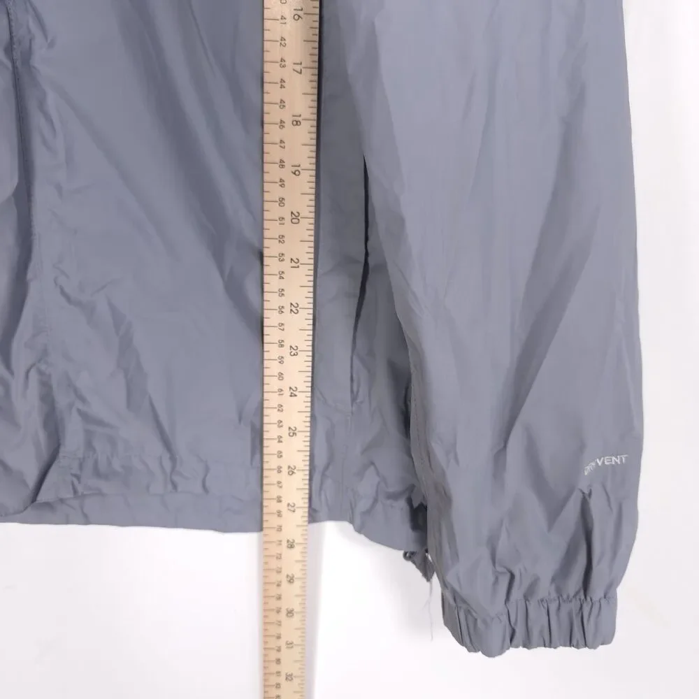 The North Face Full Zip Jacket Men’s LARGE‎ Hood Dry Vent Zip Insert Pocket Gray
